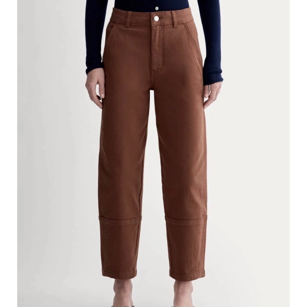 Everlane The Utility Barrel Pant Cocoa Brown Organic Cotton Size 12R